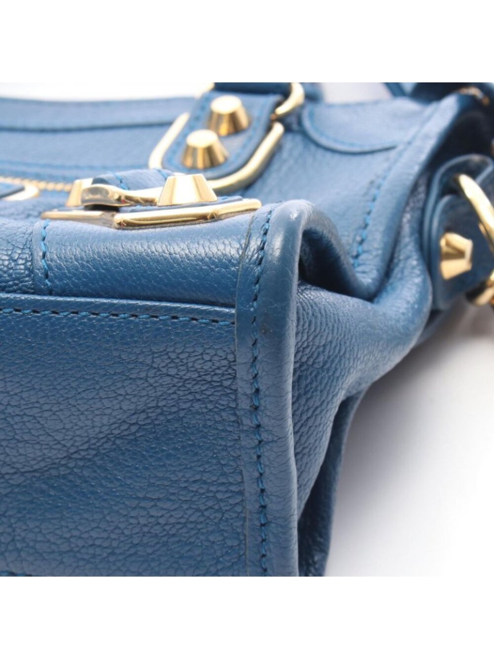 Balenciaga Handbag Classic Metallic Edge Mini City 2-Way Blue Leather - Picture 5 of 5